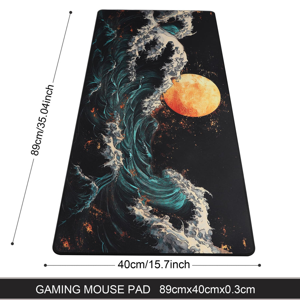 Gaming Mouse Mat Desk Office Mouse Pad Large Size 800x300x3mm Comfortable Mousepad with Smooth Cloth Surface, Improved Precision and Speed (80x30 Black)