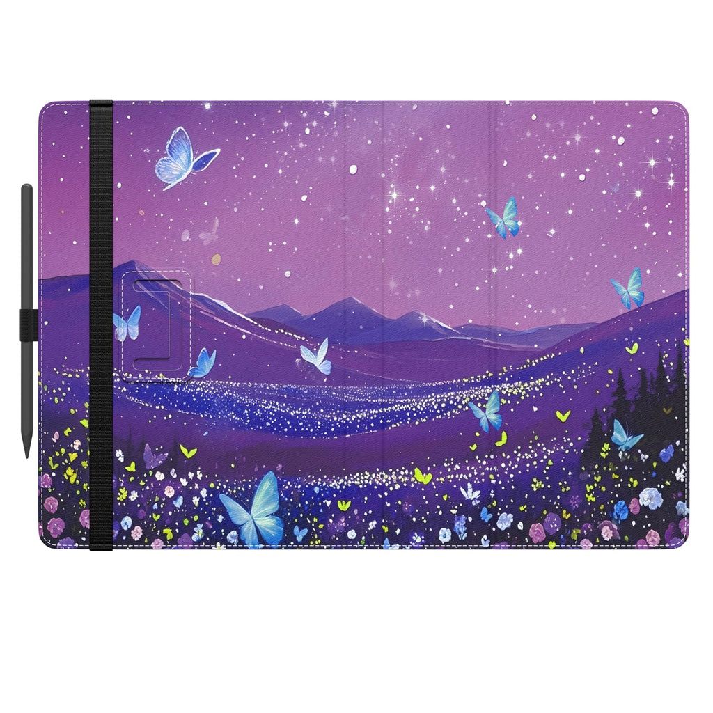 TiMOVO Universal Case for 10.1 Inch Android Tablet, Flowers on Purple