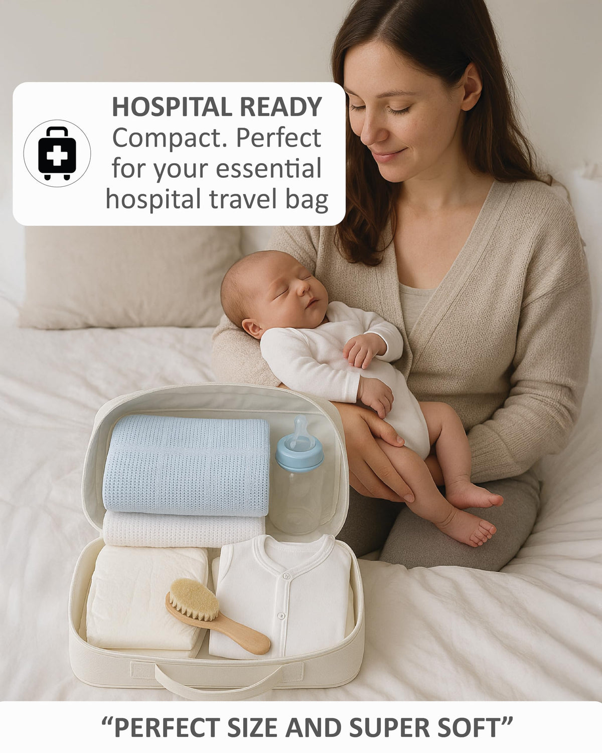Soft Touch Newborn Essentials 70 x 90cm Cotton Baby Cellular Blanket for Pram, Car Seat and Cot Bedding