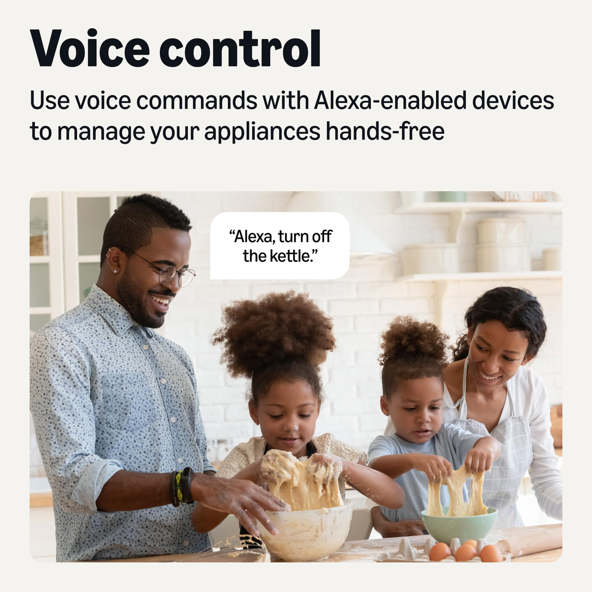 Amazon Basics Smart Plug, Matter Compatible, Compatible with Amazon Alexa, Google Home, Apple HomeKit, Matter Hub Required, 2.4 GHz Wi-Fi only, White, 4-Pack