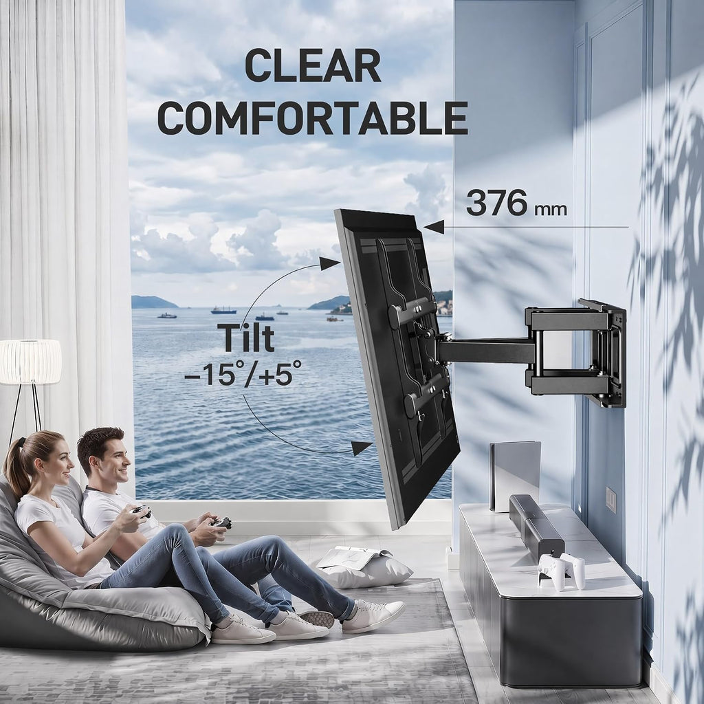 PERLESMITH TV Wall Bracket, for 37-85 Inch TVs 60kg, Max VESA 600x400mm