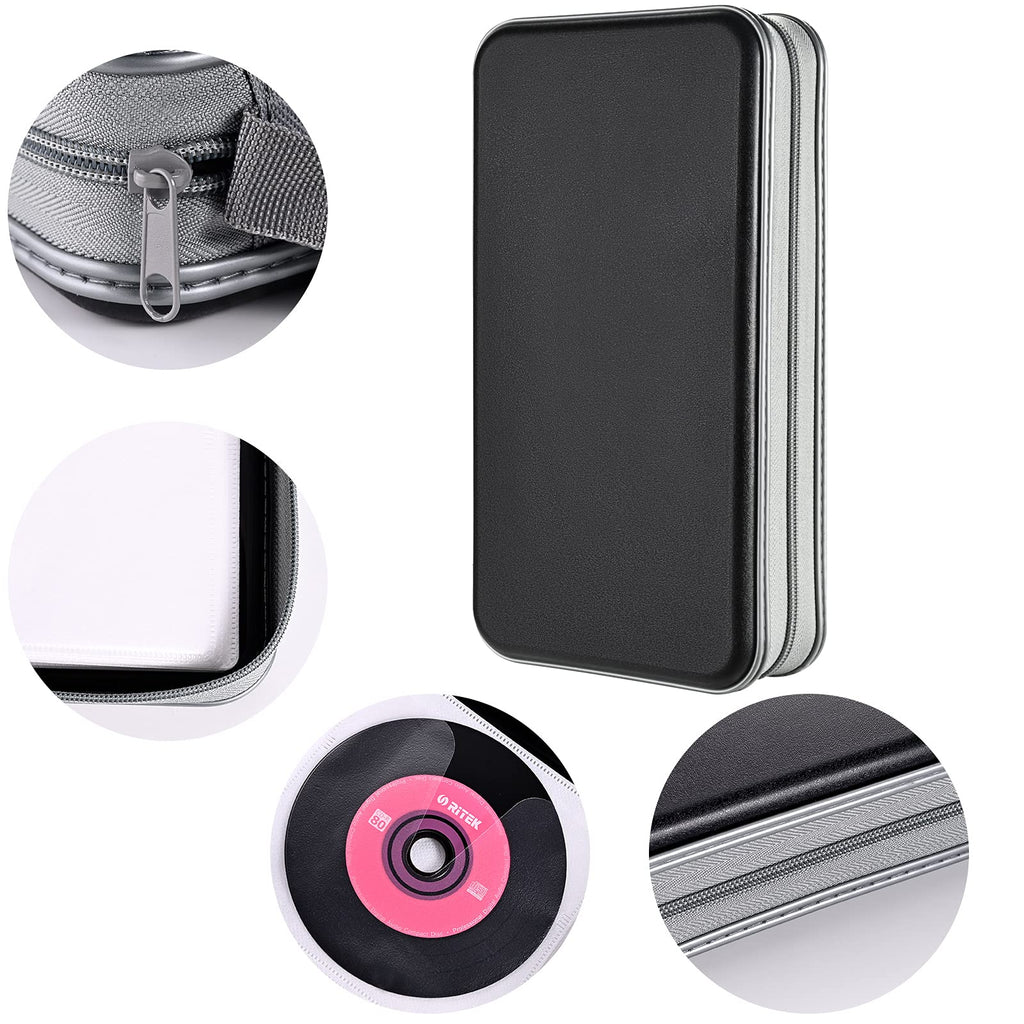 LIOVODE DVD Case, 96 Capacity CD Case Holder Organizer Disc Wallet for Car