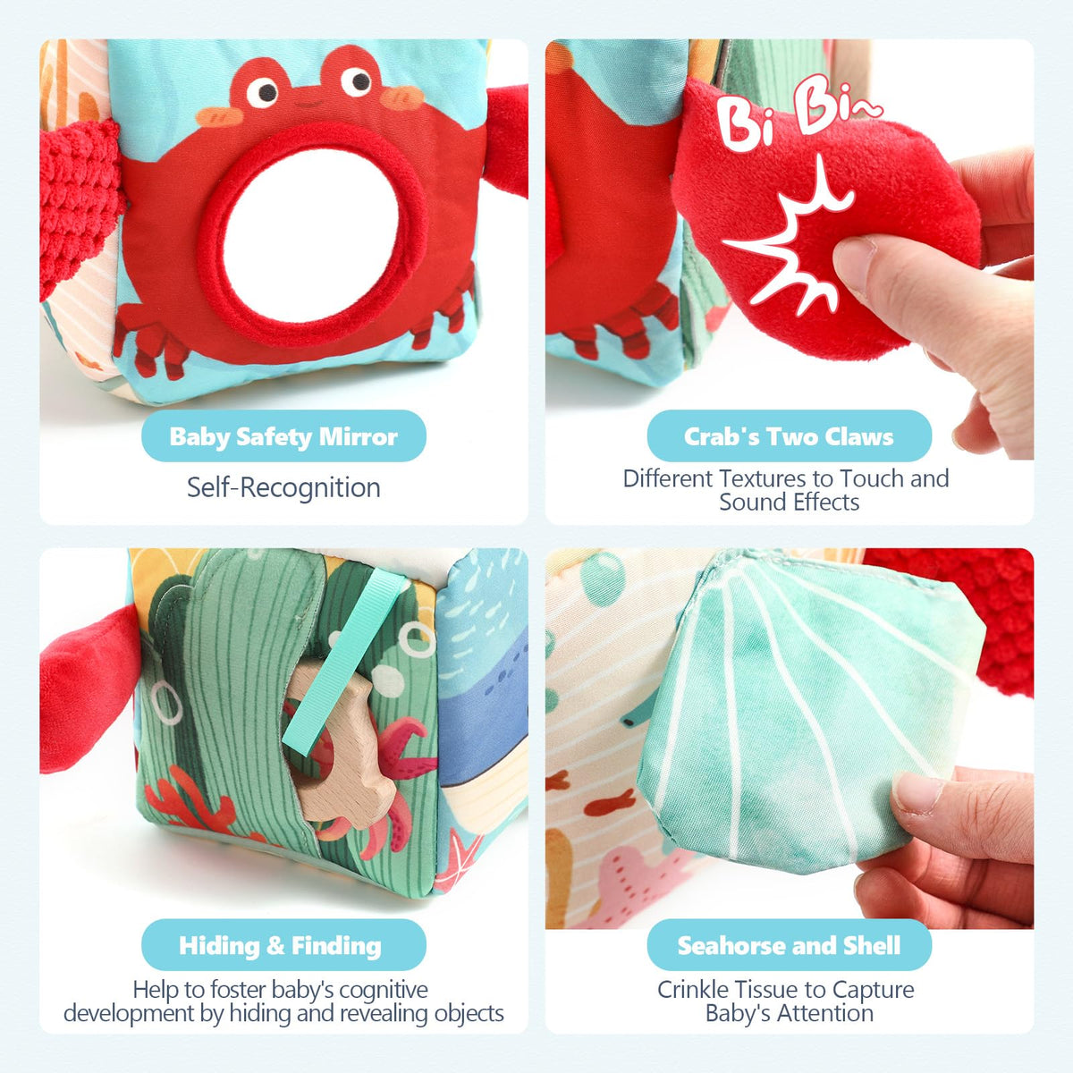 Youuys Baby Tissue Box Toy for Babies 6-12 Months, Montessori Sensory Toys for 1 Year Old Boy, Infant Toy with Crinkle Tissues & Fine Motor, for 6 9 12 18 Months Old Kids 1st Birthday
