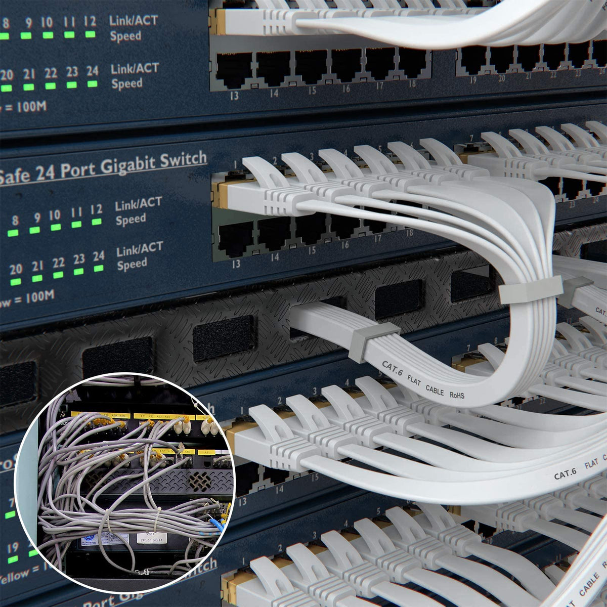 Ethernet Cable 30M, Cat6/Cat 6e Long Internet Cable,Flat Network Patch Cord