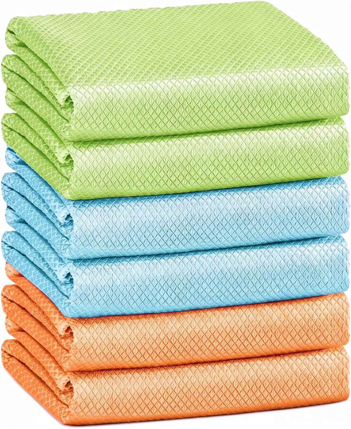 Magic Window Cleaning Cloth Fish Scale Streak Free Cloths – Pack of 6 Towels for Glass Mirrors Mix