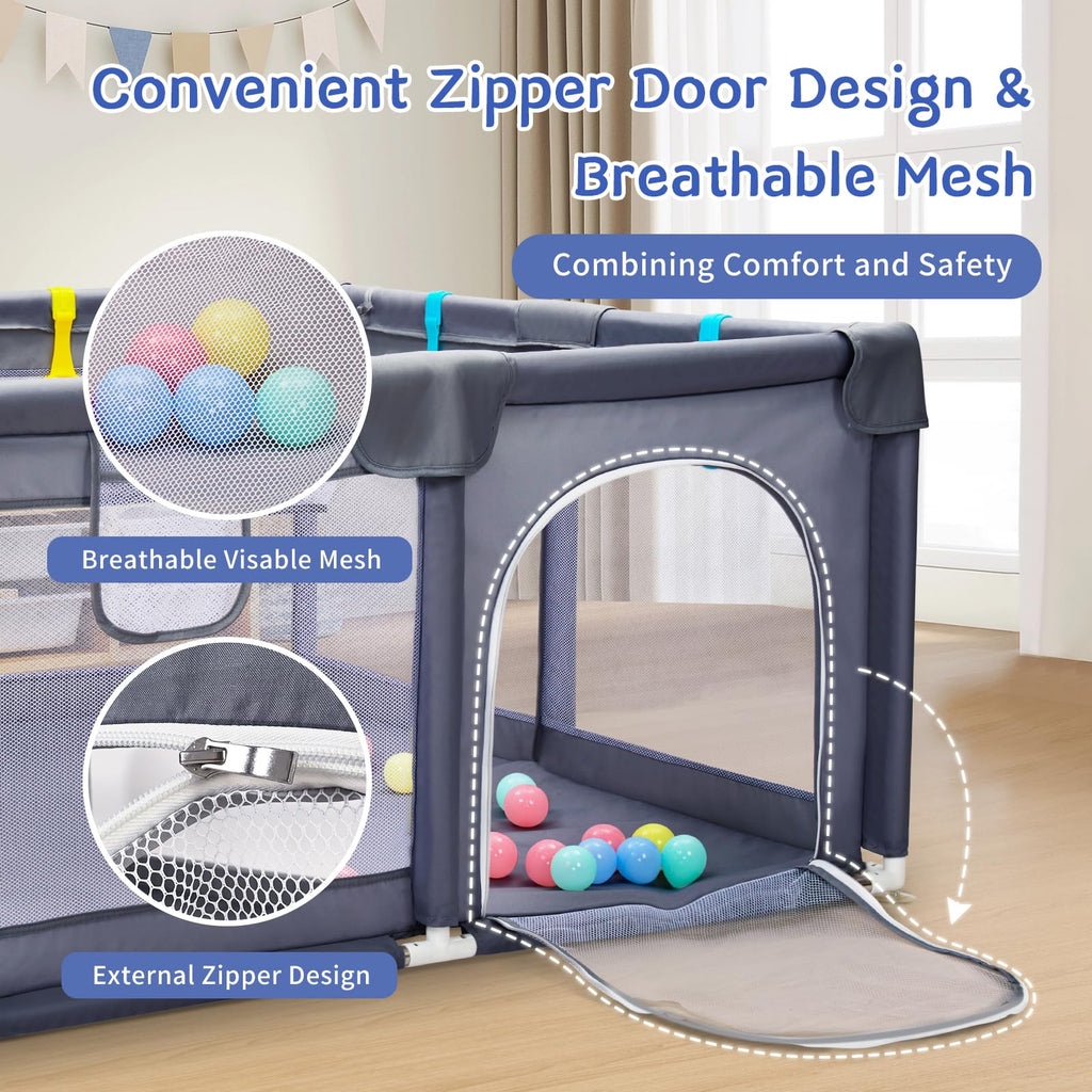 CHOLY Baby Playpen for Babies and Toddlers, Durable Play Pen