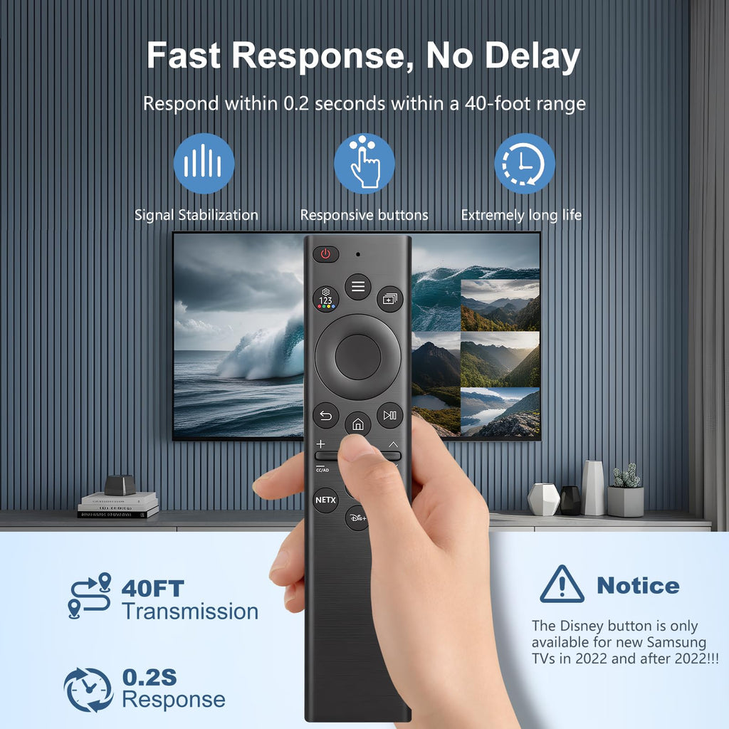 2 Pack Universal Remote for Samsung TV Remote Control with Prime Video, Netflix, Rakute TV Button, Samsung Remote Controls for Smart TV LCD UHD LED Hdtv QLED 3D 4K 8K TVs All