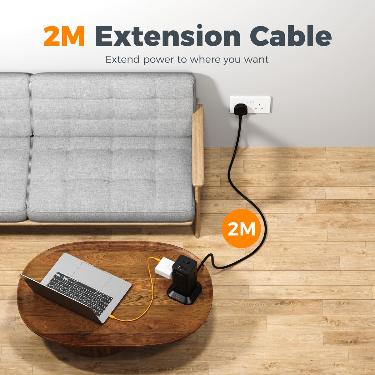 TESSAN Tower Extension Lead 5M with USB C Slots