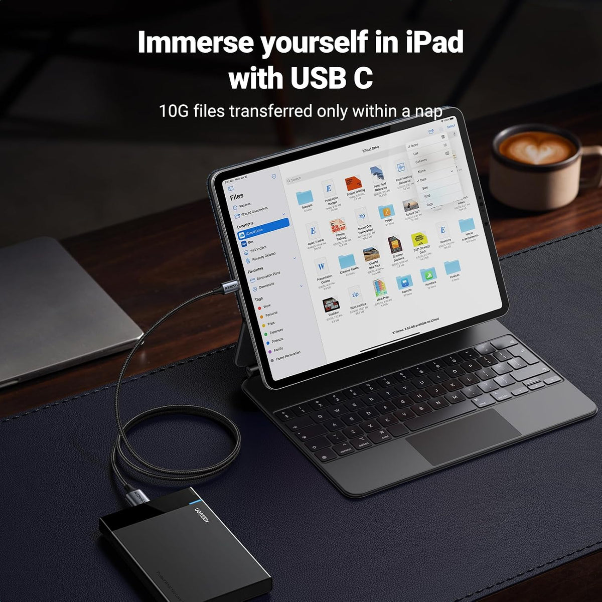 UGREEN Micro B to USB C Hard Drive Cable 10Gbps 1M