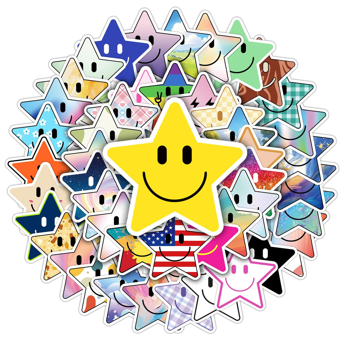 100PCS Smile Neon Stickers