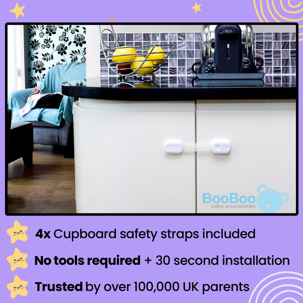 BooBoo Baby 10 Pack Premium Child Locks for Kitchen Cupboards
