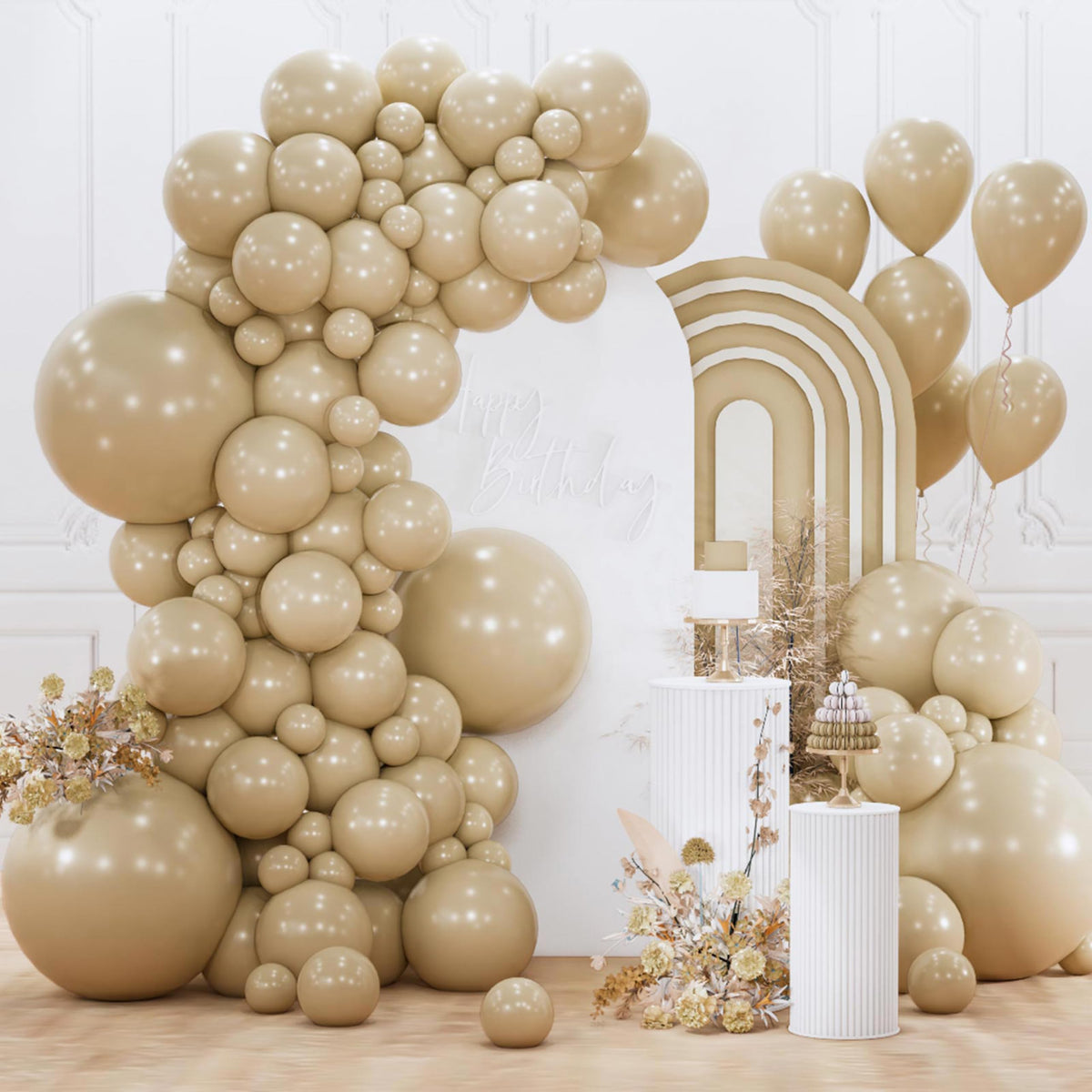 PartyWoo Baby Pink Balloons 152pcs Pastel Pale Light Pink Different Sizes