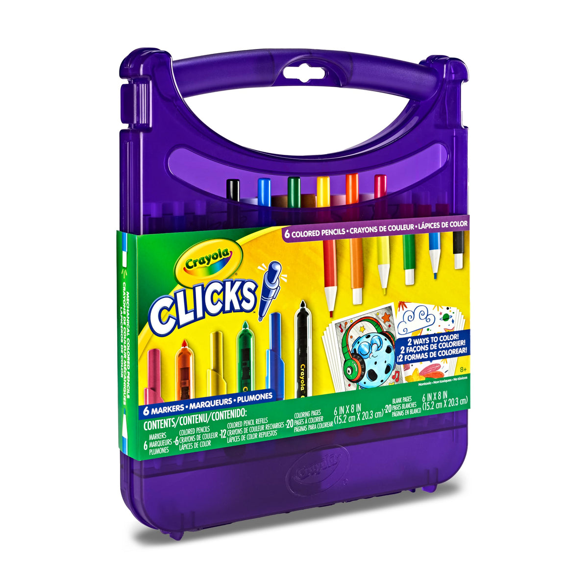 Crayola Clicks Retractable Tip Markers (10ct), Washable Cone Tip Art Marker Set, Cute Aesthetic School Supplies, Classroom Must Haves, Ages 8+