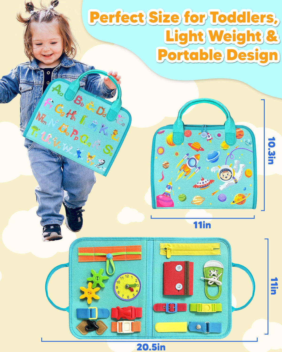 Exorany Busy Board Montessori Toys for Toddler Girl Birthday Gift Busy Book