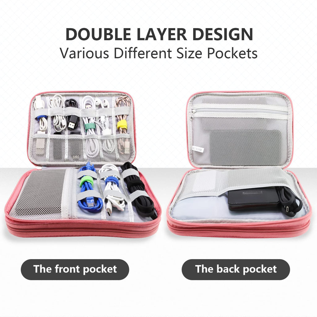Teskyer Travel Cable Organiser Bag, Travel Essential, Black