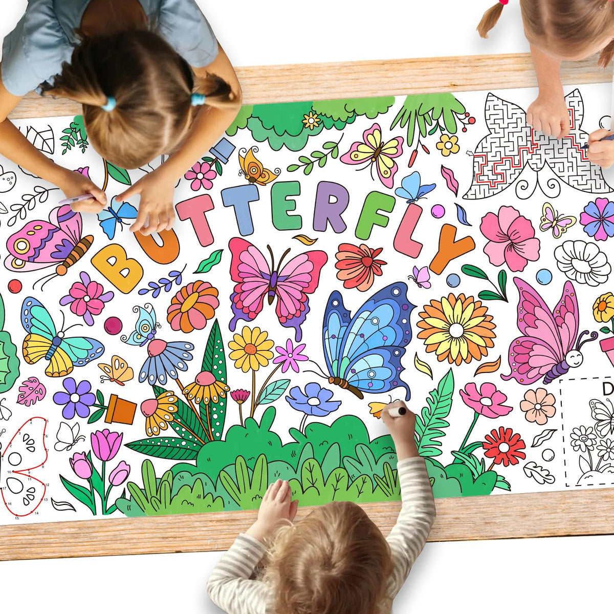 Gatherfun Ramadan Activity Poster & Home Decor - 31.5 x 72 Coloring Banner/Table Cover for Eid Mubarak Decoration, for School Parties & Ramadan Decoration