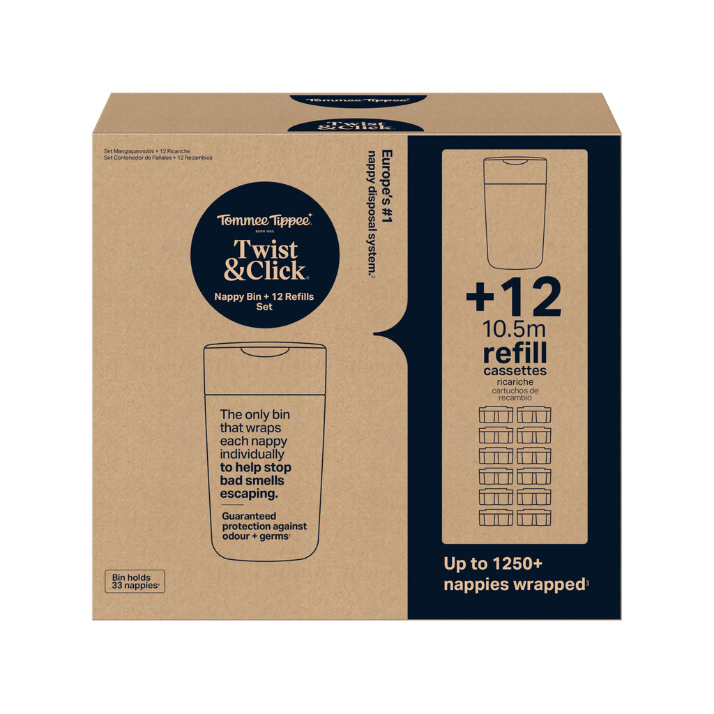 Tommee Tippee Twist & Click Nappy Bin Odour & Germ Protection