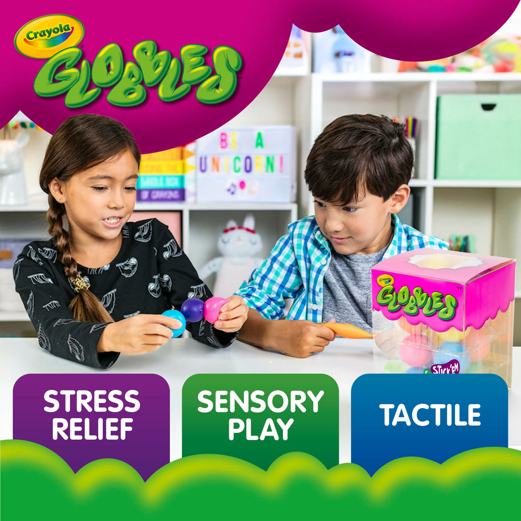 Crayola Globbles Fidget Toy, 6ct, Sticky Stress Ball, Kid Stocking Stuffers