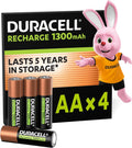 DURACELL AA Rechargeable Batteries (4 Pack) 1.2V, 1300 mAh NiMH