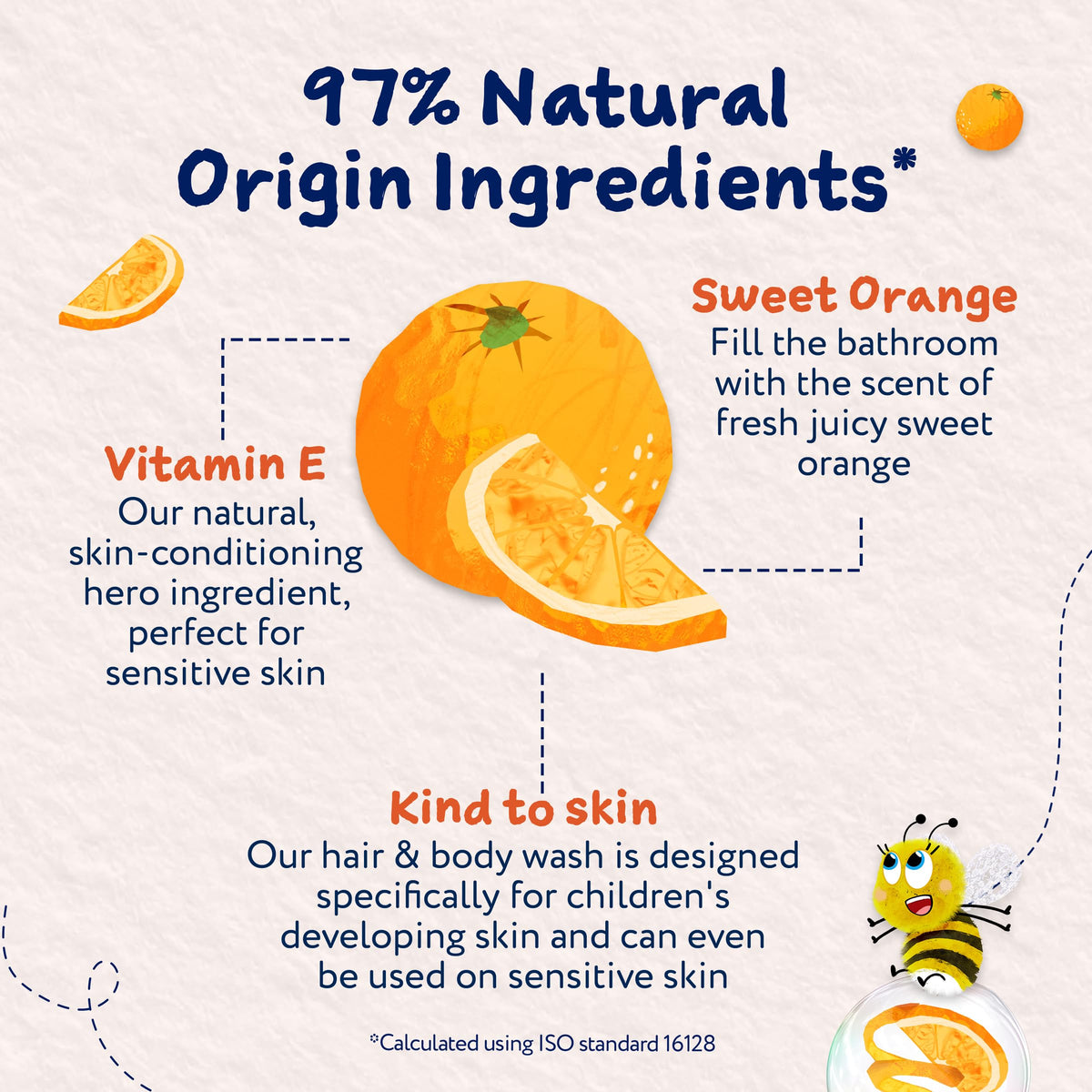Childs Farm Kids Hair & Body Wash, Sweet Orange | Tear-free, Gently Cleanses | Suitable for Dry, Sensitive Skin, 500ml