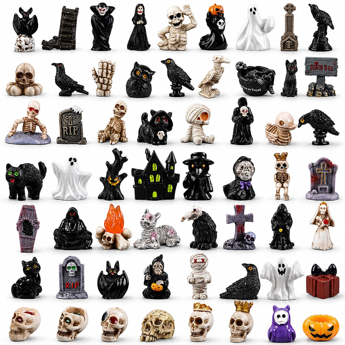 DIYDEC 24pcs Luminous Christmas Mini Resin Tree Figures Toys