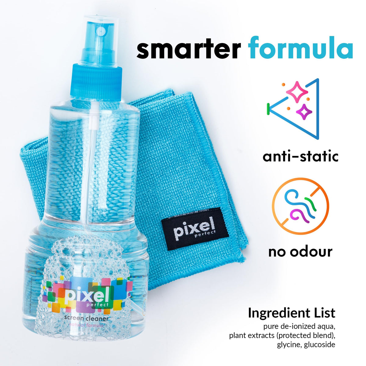 Pixel 500ml Screen Cleaner Spray & Microfiber Cloth Kit for LED, OLED, QLED, LCD TV, Laptops, Monitors, Phones, Tablets, Premium Natural Spray Cleaning Kit
