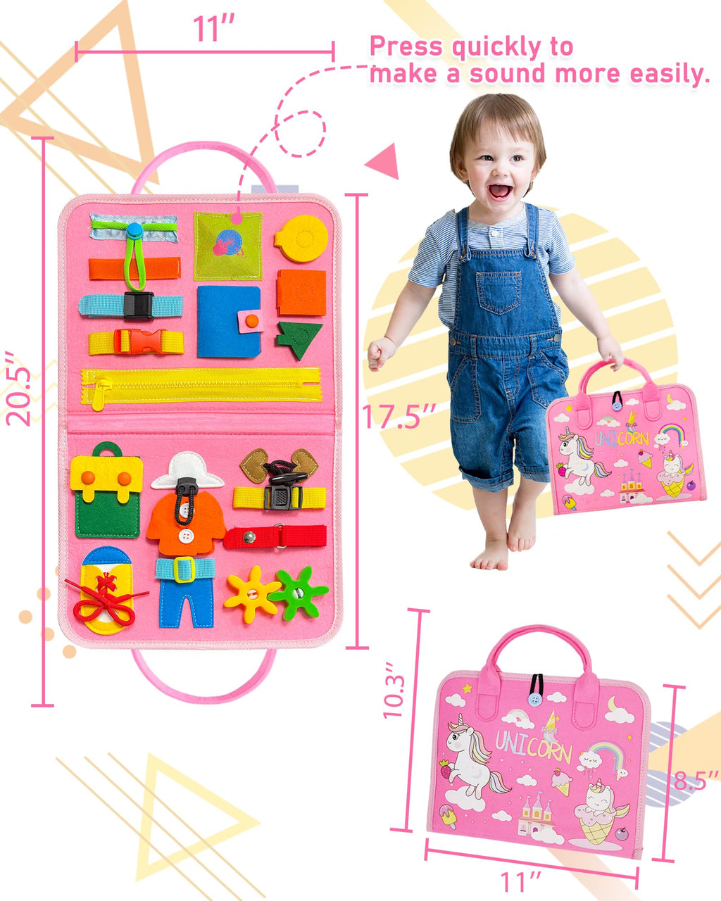 Exorany Busy Board Montessori Toys for Toddler Girl Birthday Gift Busy Book