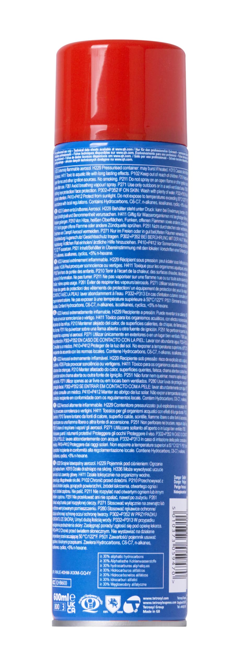 Quinton Hazell Brake Cleaner Spray 600 ml (Pack of 6) - QH6 Brake, Clutch & Parts Cleaner, Fast Drying Formula Removes Grease, Oil & Dirt, Stops Brake Squeal & Clutch Slip