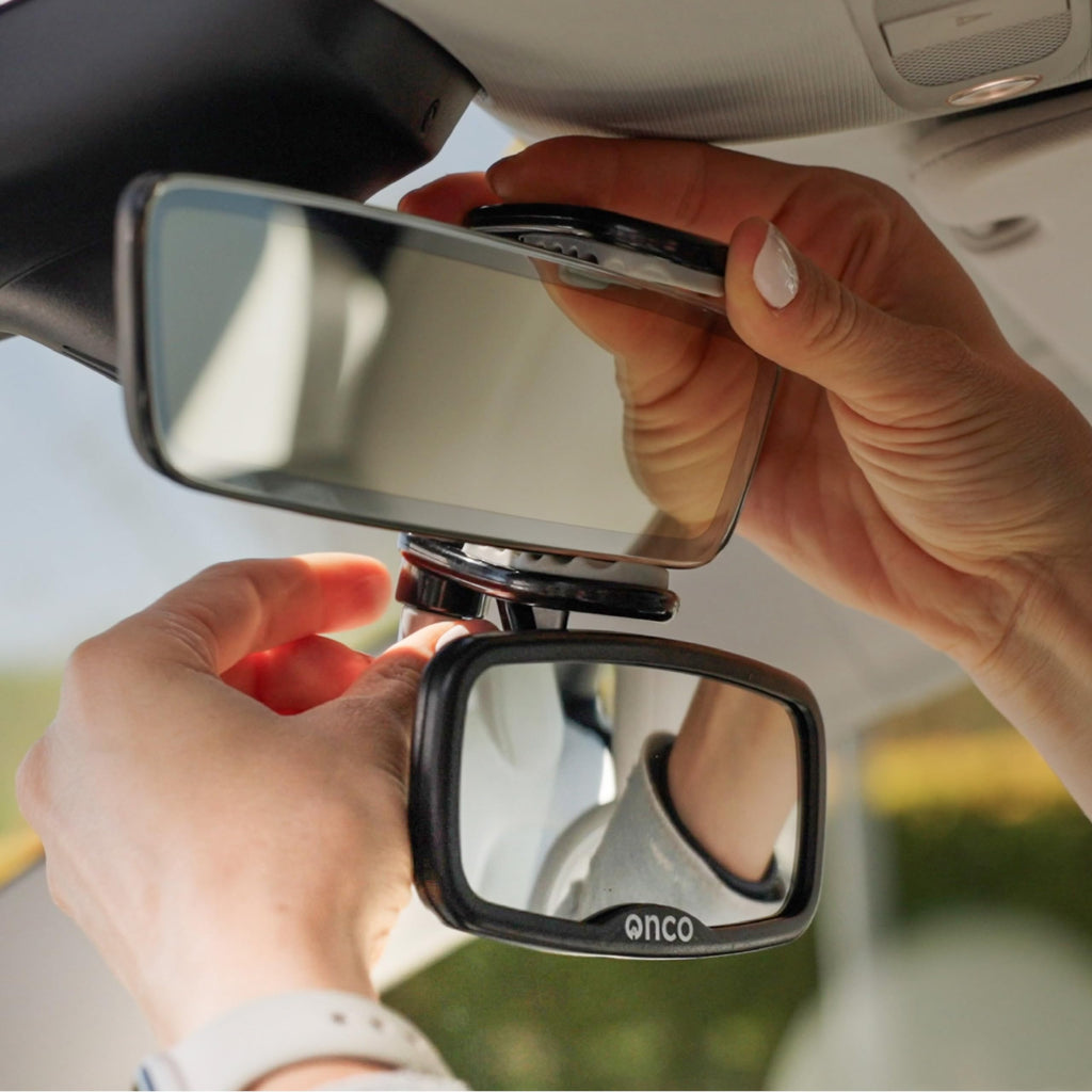 Onco Baby Car Mirror - Award-Winning, Shatterproof & Shakeproof [Black]