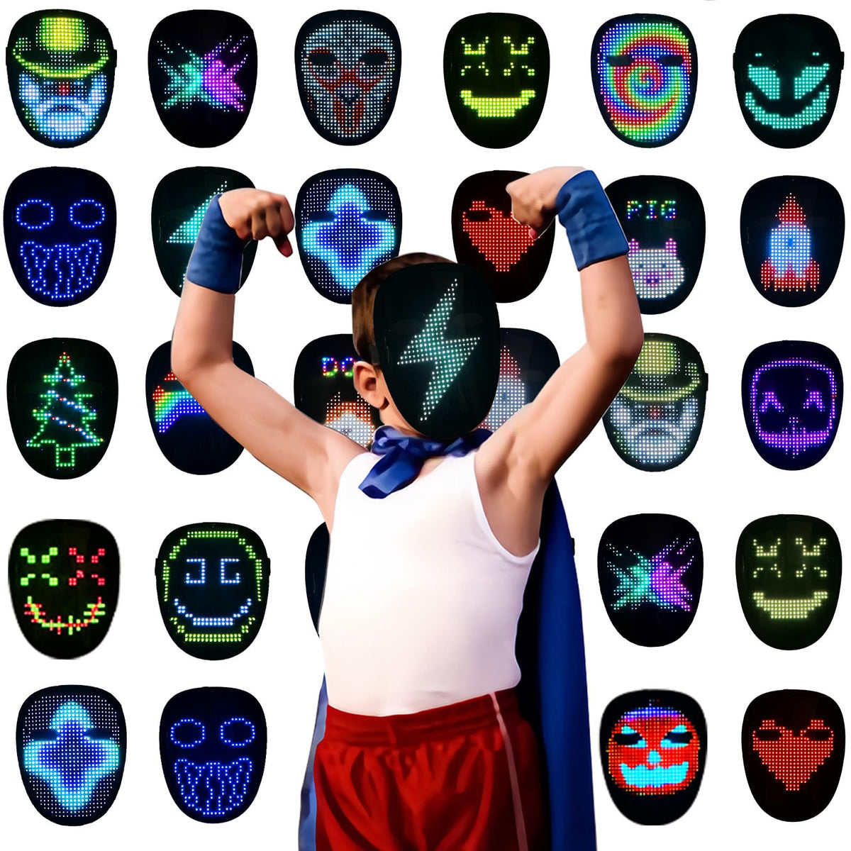 Depointer Life LED Mask Face-Transforming Light up Mask Cool Gifts for Boys