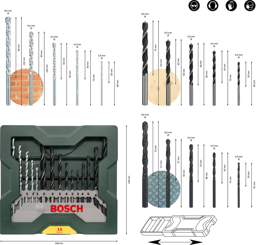 Bosch Accessories 34-piece Screwdriver/Drill bit Set (for Wood, Metal and Stone, Accessories for Drill Drivers)