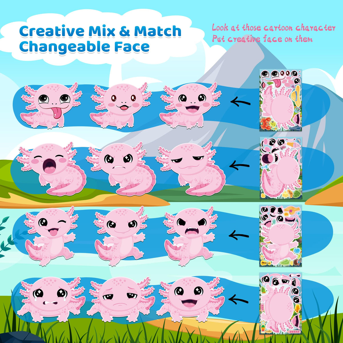 48 Sheets Pumpkin Face Stickers Kids Halloween Party Favors Crafts