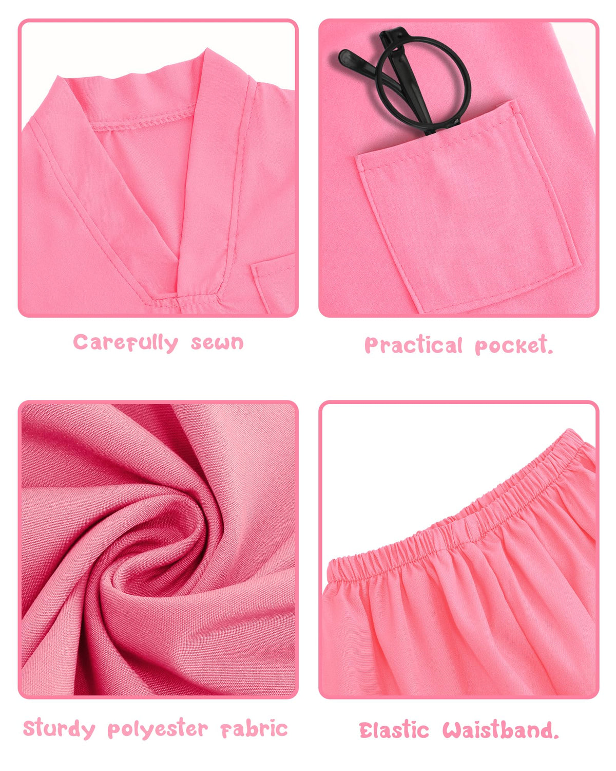 ICECUTE Doctor Scrubs for Kids,7 Pcs Scrubs Costume with Accessories 3-11Y