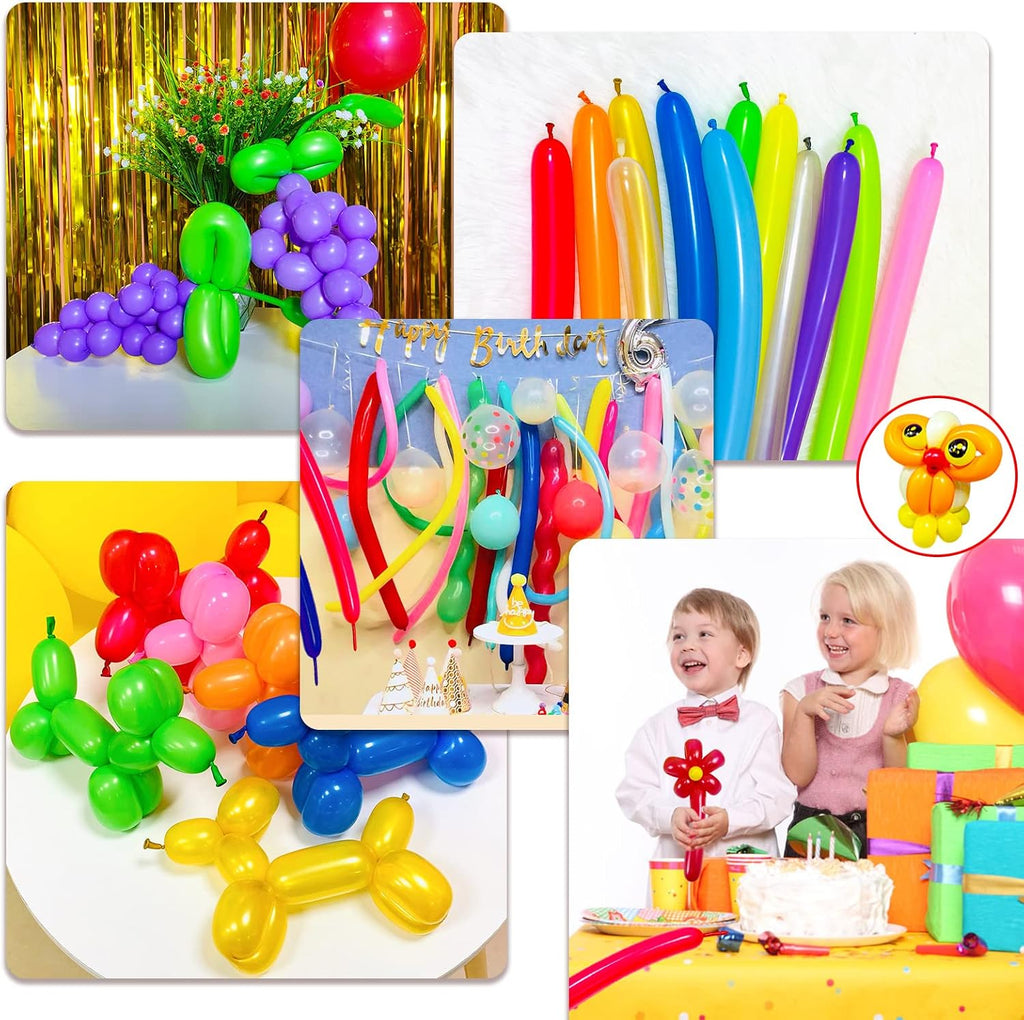 100Pcs clear 260 Balloons Clear Long Skinny Latex Balloon for Animal Ballons, Premium Quality Balloons for Beginners Baloons Making Kid's Carnivals Party Decoartion