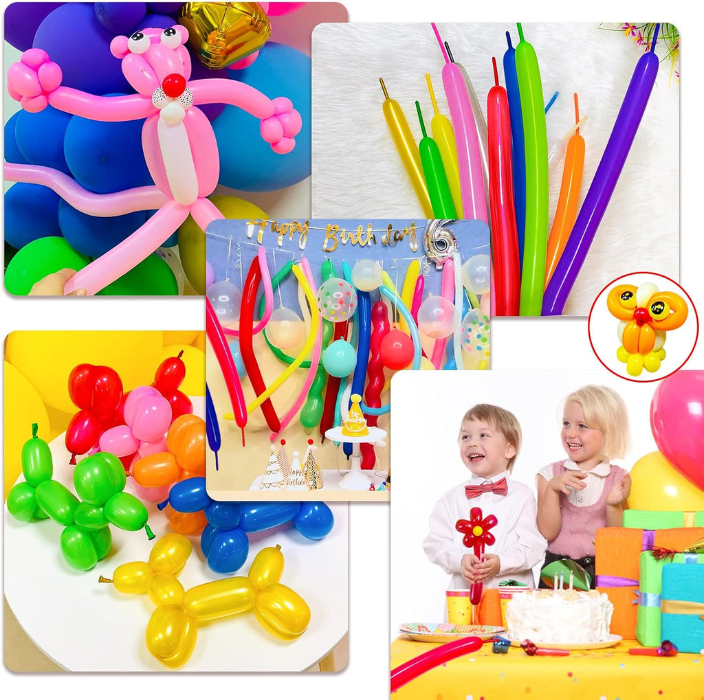 100Pcs clear 260 Balloons Clear Long Skinny Latex Balloon for Animal Ballons, Premium Quality Balloons for Beginners Baloons Making Kid's Carnivals Party Decoartion