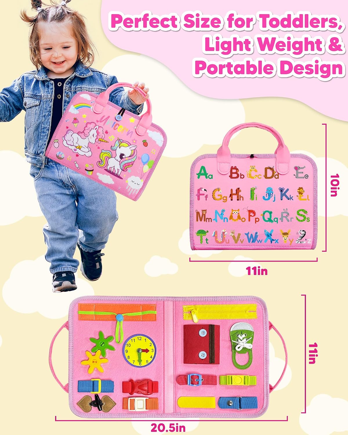 Exorany Busy Board Montessori Toys for Toddler Girl Birthday Gift Busy Book