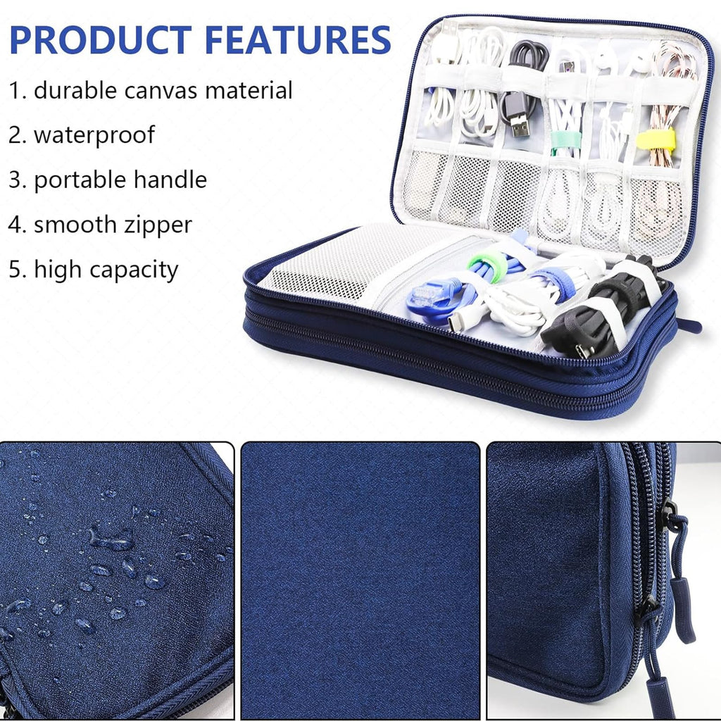 Teskyer Travel Cable Organiser Bag, Travel Essential, Black