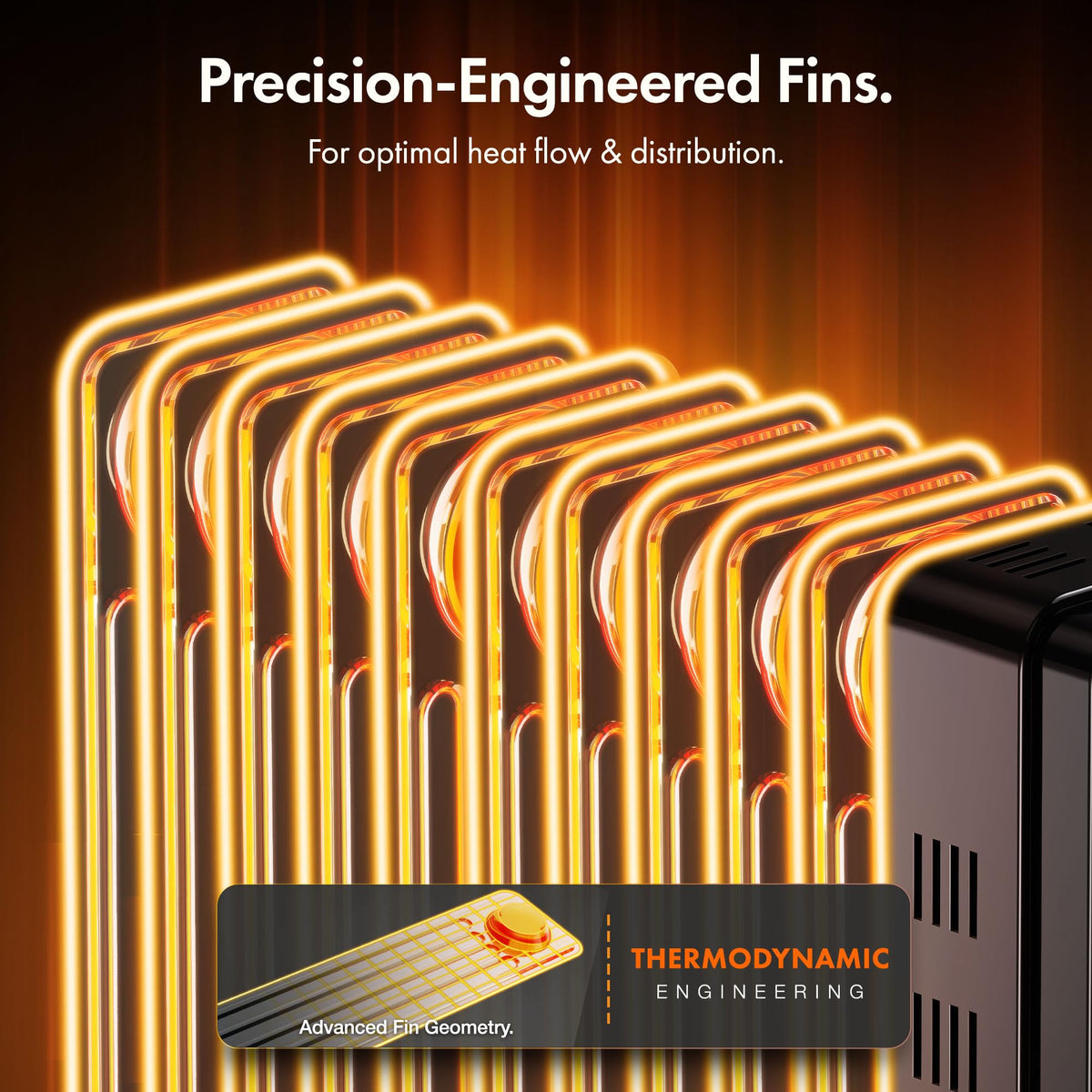 VonHaus Oil Filled Radiator 11 Fins – 2500W, 3 Heat Settings, 24 Hour Timer