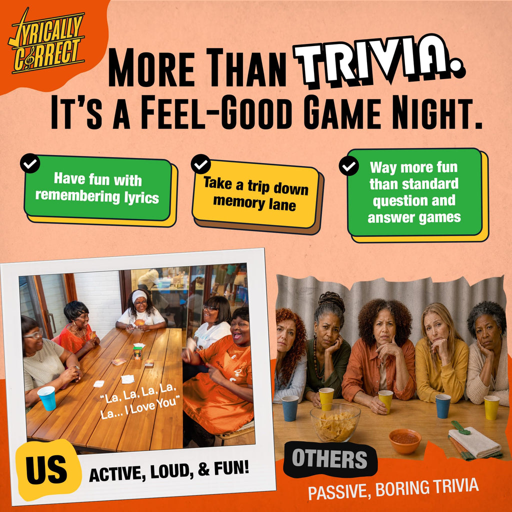 Lyrically Correct '90s & 2000s Pop Edition – Music Trivia Family Card Game