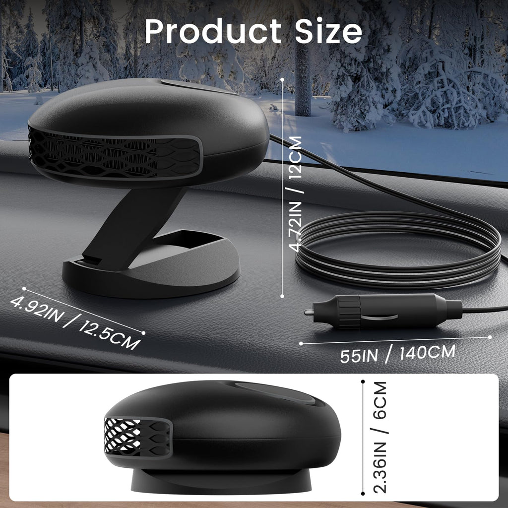 Blytra 150W 12V Car Heater, Plug-in Cigarette Lighter Winter Car Kit