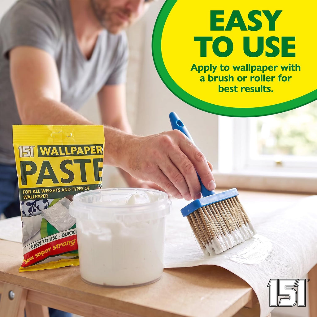 151 All Purpose Wallpaper Paste | Super Strong Wall Paper Adhesive - Ready in 3 Minutes | Suitable for All Types & Weights of Wallpaper | Easy To Use - Hangs Up To 10 Rolls (12 Pints)