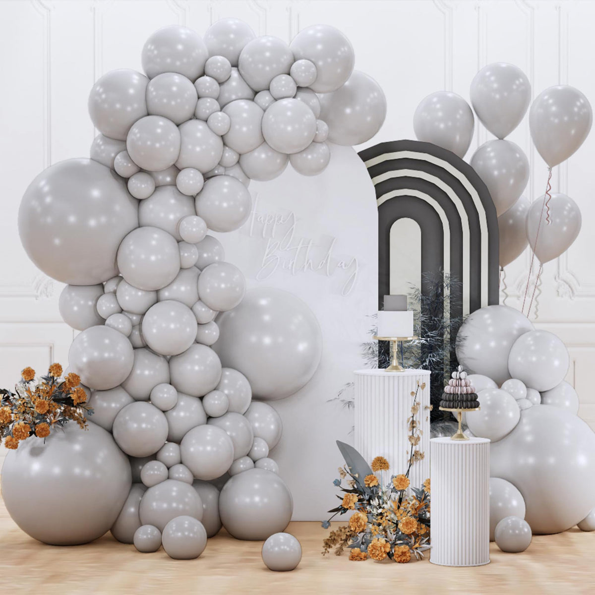 PartyWoo Baby Pink Balloons 152pcs Pastel Pale Light Pink Different Sizes