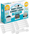 BooBoo Baby 10 Pack Premium Child Locks for Kitchen Cupboards