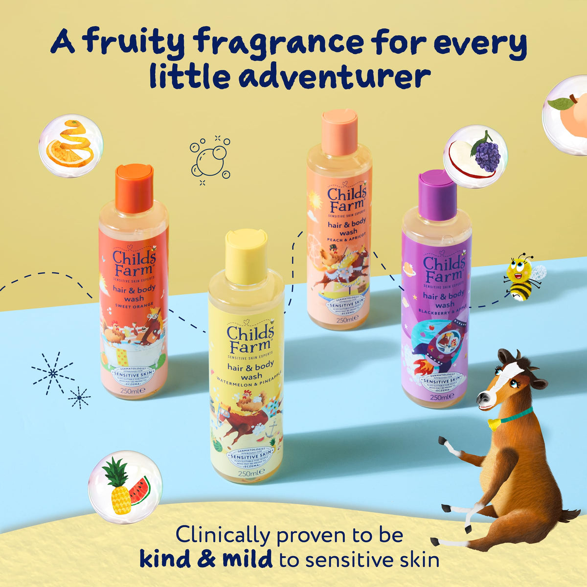 Childs Farm Kids Hair & Body Wash, Sweet Orange | Tear-free, Gently Cleanses | Suitable for Dry, Sensitive Skin, 500ml