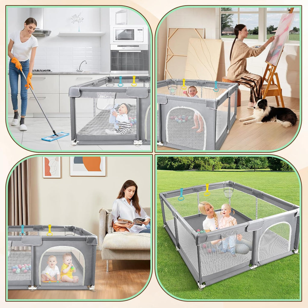 CHOLY Baby Playpen for Babies and Toddlers, Durable Play Pen