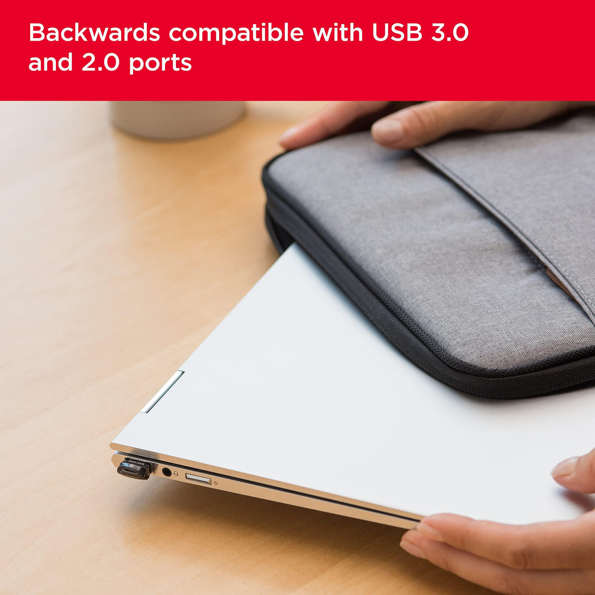 SANDISK Ultra Fit 128GB, USB-A Flash Drive, Up to 400MB/s Read Speeds