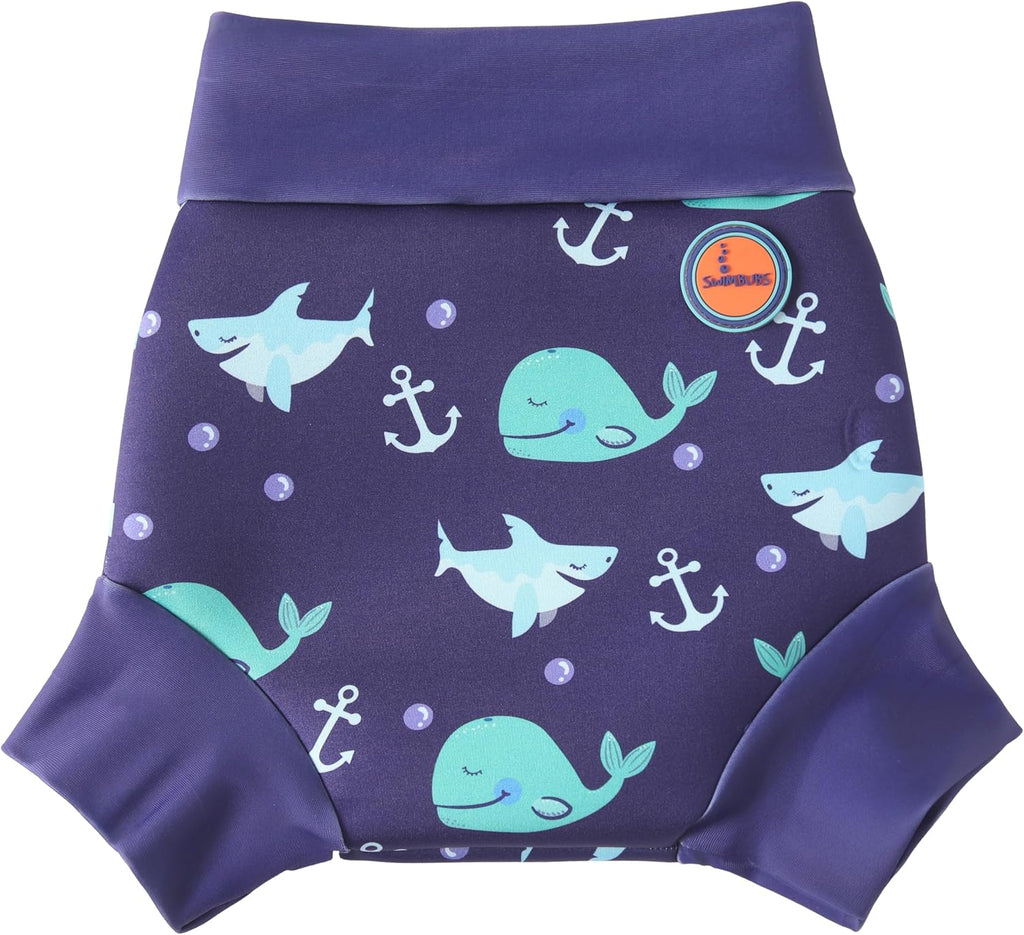 Swimbubs Reusable Swim Nappy – Baby Swimwear for Boys and Girls, Ideal for Swimming Lessons (6-12 Months, Blue Whale)