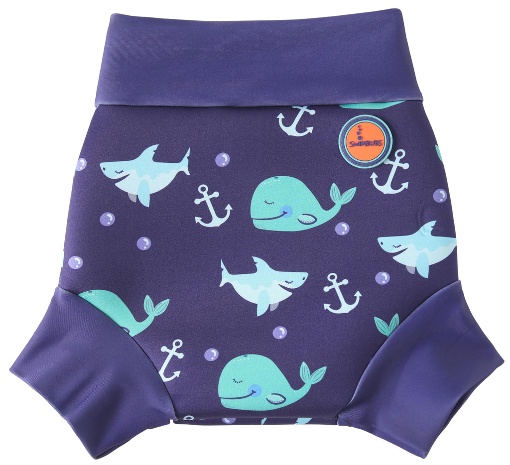 Swimbubs Reusable Swim Nappy – Baby Swimwear for Boys and Girls, Ideal for Swimming Lessons (6-12 Months, Blue Whale)