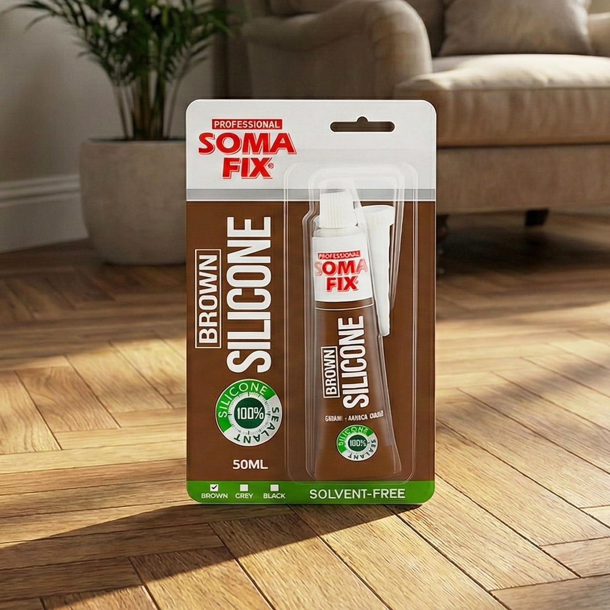 Brown Silicone Sealant, Waterproof & Flexible Sealant and Adhesive - 280ml