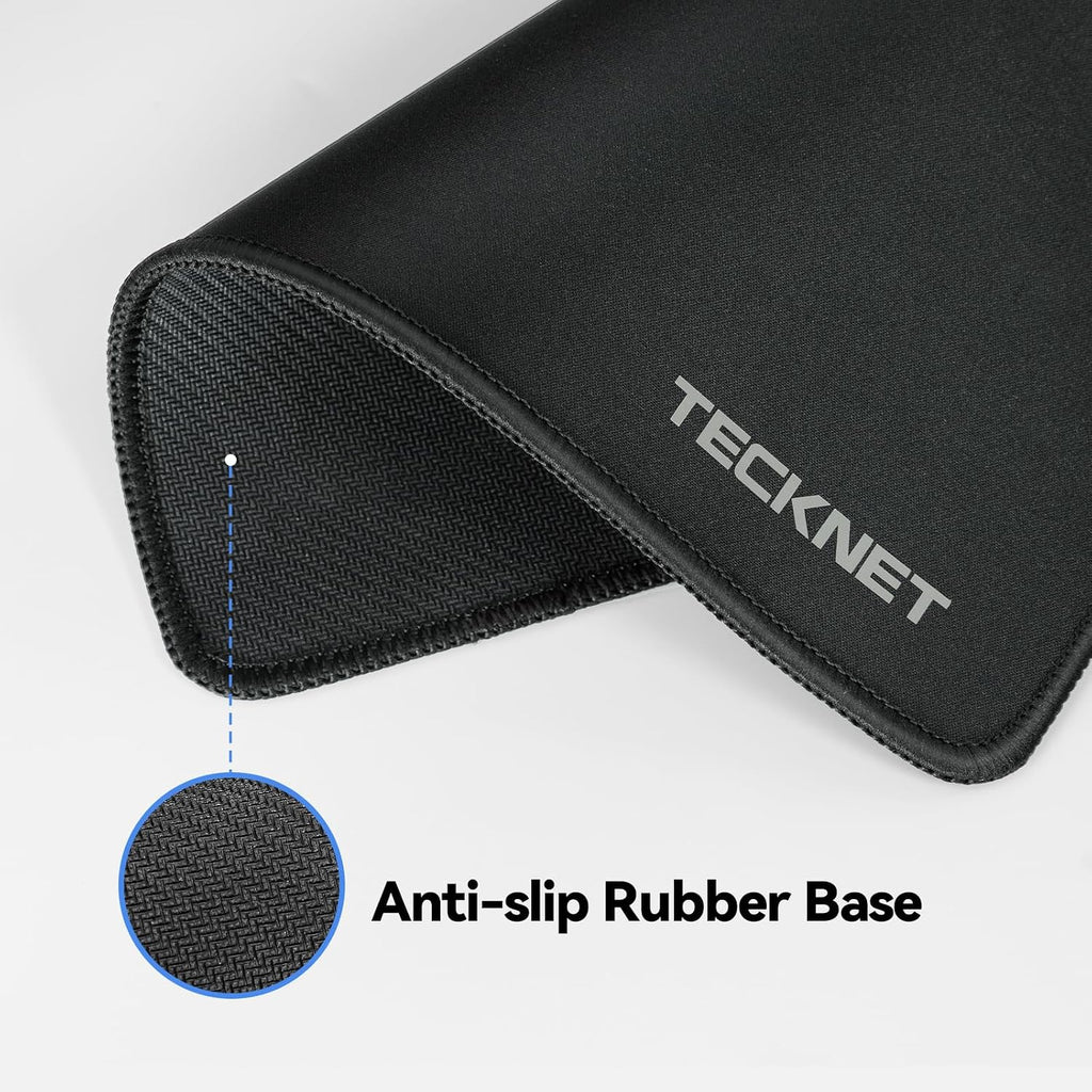 TECKNET Mouse Mat, 2 Packs with Stitched Edges, 270x210x3mm Mousepad